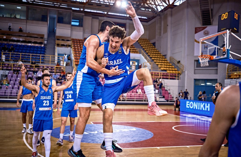  The Israeli National Basketball Team participating in the U-20 European championships. (photo credit: FIBA)
