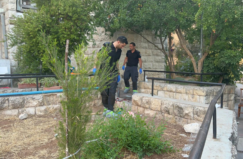  The scene of a suspected stabbing attack in the Gilo neighborhood of Jerusalem. July 20, 2023 (photo credit: ISRAEL POLICE)