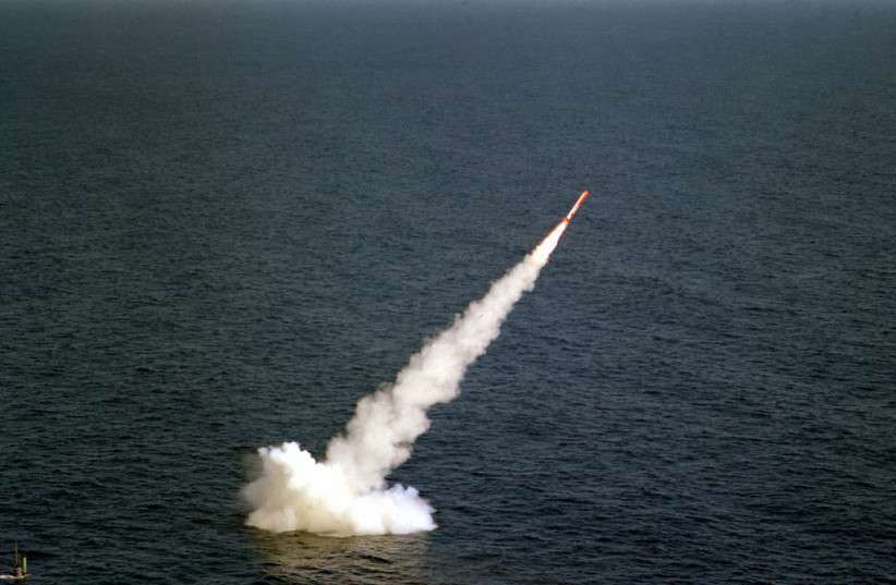  A Tomahawk cruise missile is fired from a submarine. (photo credit: PICRYL)