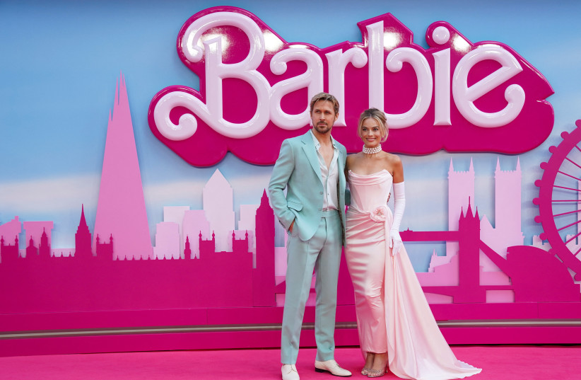  Margot Robbie and Ryan Gosling attend the European premiere of "Barbie" in London, Britain July 12, 2023. (photo credit: REUTERS/Maja Smiejkowska)