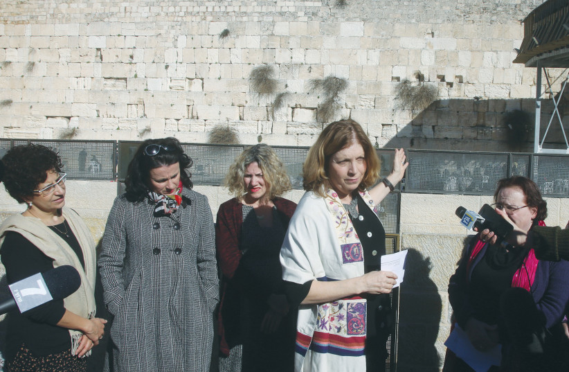  ANAT HOFFMAN holds a Women of the Wall press conference at the Kotel.  (photo credit: MARC ISRAEL SELLEM/THE JERUSALEM POST)