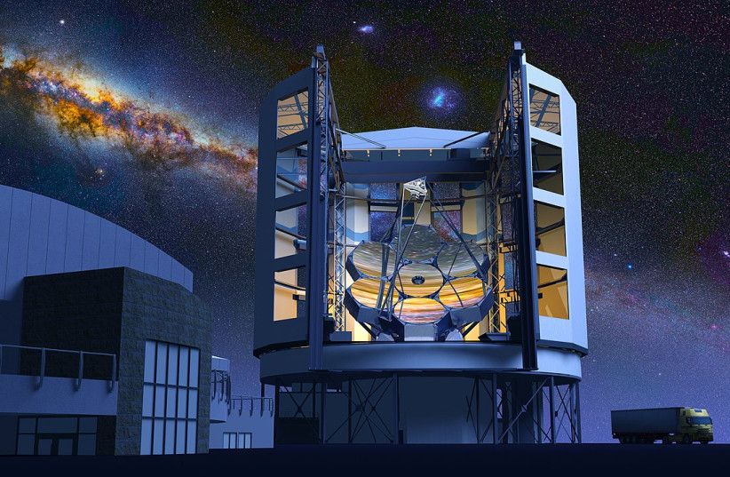  Artist's concept of the completed Giant Magellan Telescope which will be situated in the Atacama Desert some 115 km (71 mi) north-northeast of La Serena, Chile. (photo credit: Wikimedia Commons)