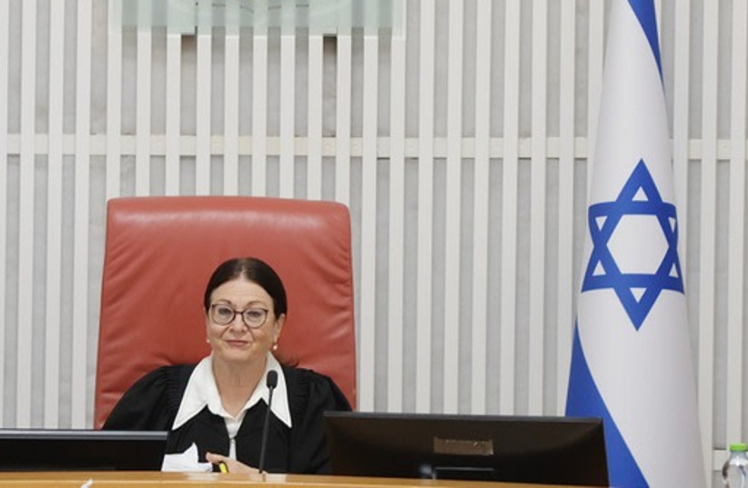  High Court Judge Esther Hayut hears petitions against the incapacitation law on August 3, 2023. (photo credit: MARC ISRAEL SELLEM)