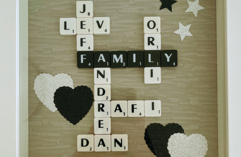  THE NAMES of the writer’s family are cleverly displayed in this picture.  (photo credit: ANDREA SAMUELS)