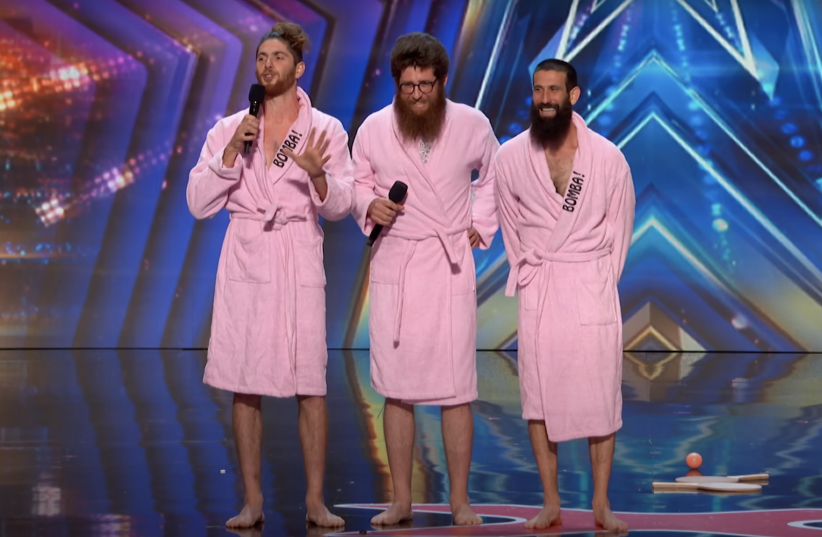  Bomba troupe speaks to the America's Got Talent judges after their performance (screenshot from Youtube). (photo credit: YOUTUBE)