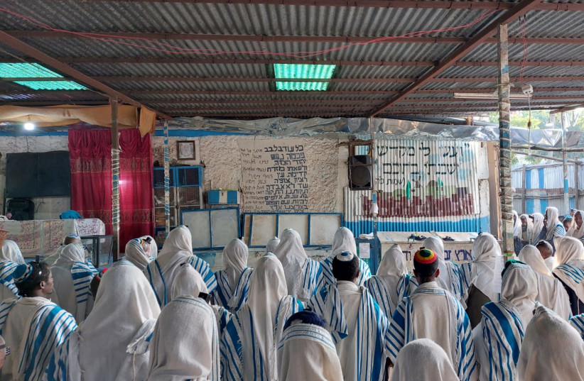  Photo of the Gondar Jewish community a few weeks ago. (photo credit: Rabbi Menachem Waldman)