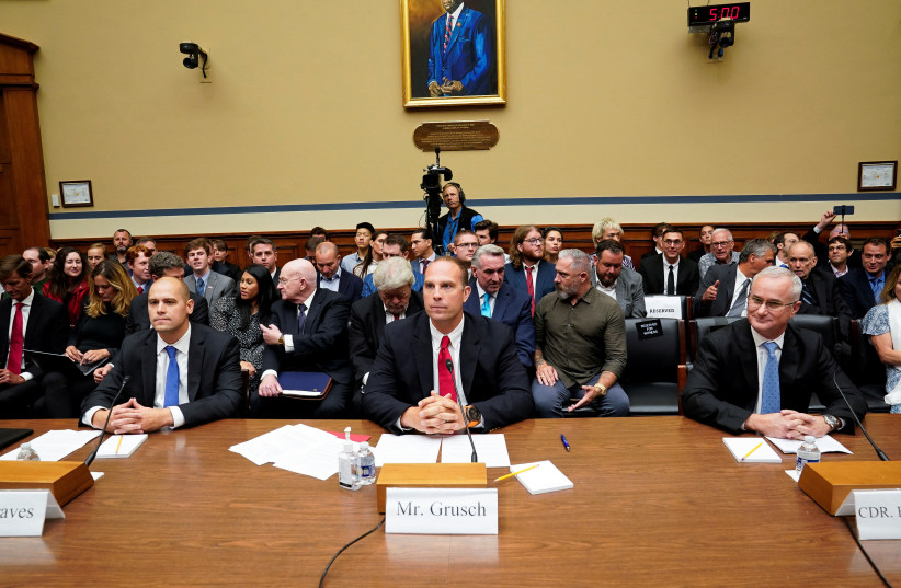  The House Subcommittee’s hearing on “UAP: Implications on National Security, Public Safety, and Government Transparency” took place on Capitol Hill in Washington, DC last month. (photo credit: Elizabeth Frantz/Reuters)