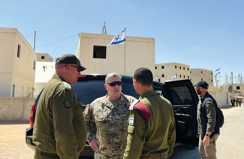  US CHAIRMAN of the Joint Chiefs of Staff Gen. Mark A. Milley visits the Tze’elim Ground Forces training base as part of the International Operational Innovation Conference in Israel, last year. (photo credit: REUTERS/DAN WILLIAMS)