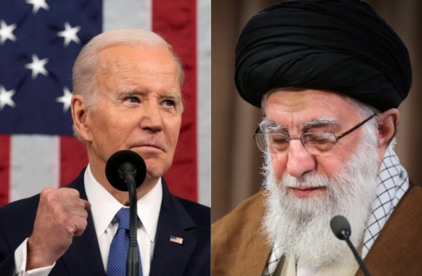  US President Joe Biden and Iranian Supreme Leader Ali Khamenei. (photo credit: Jacquelyn Martin/Pool via REUTERS, KHAMENEI.IR)