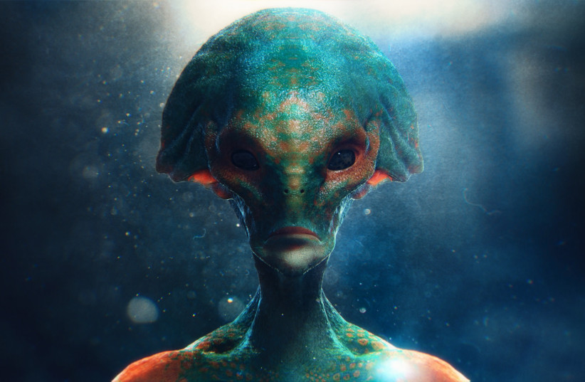  An artistic rendition of an alien. (photo credit: Wikimedia Commons)