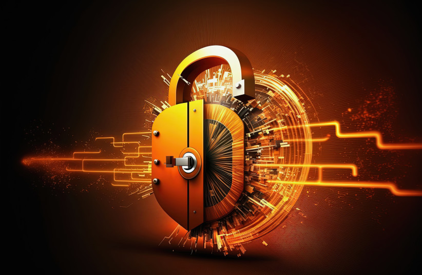  An illustrative image of a digital lock for cybersecurity. (photo credit: INGIMAGE)