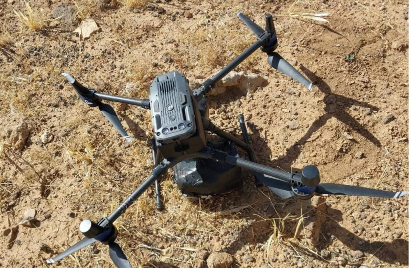   Jordanian Armed Forces website shows what it said is a drone carrying drugs from Syria, July 24, 2023 (photo credit: REUTERS)