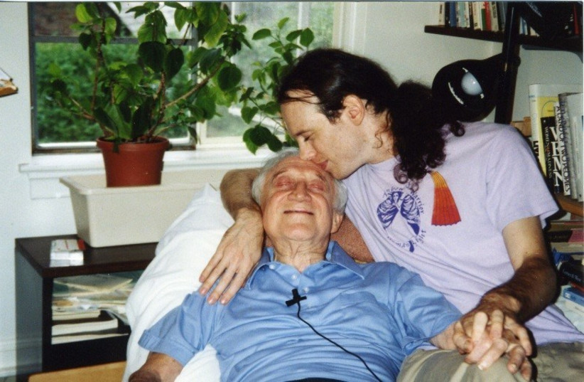  MORRIE during his illness in 1995, with his son Rob.  (photo credit: Rob Schwartz)