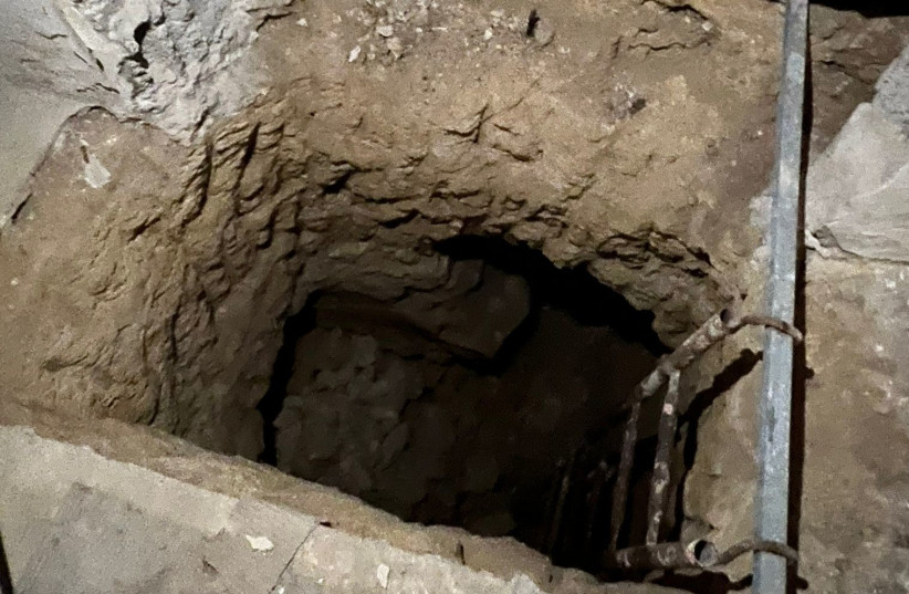  A tunnel used by criminal organizations in Nazareth. (photo credit: ISRAEL POLICE)