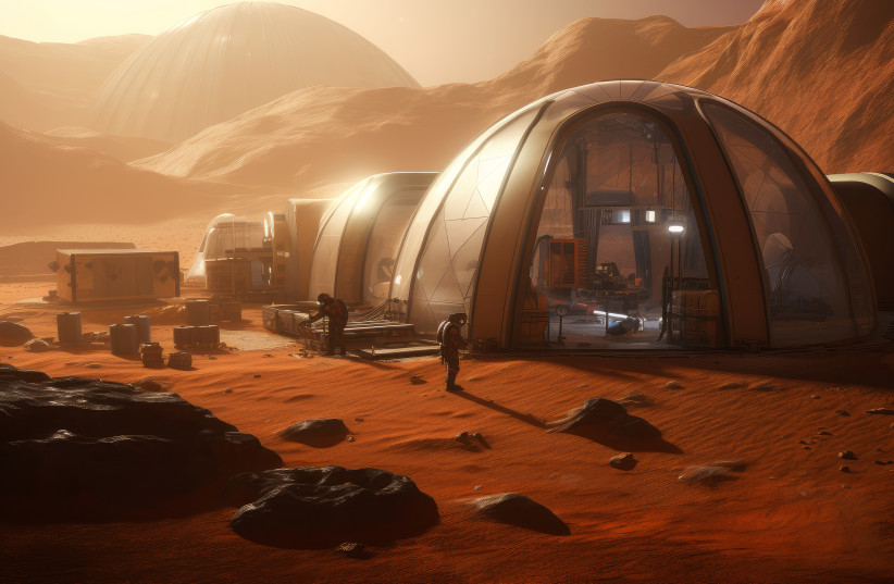  An illustration of a future colony on Mars. (Illustrative) (photo credit: INGIMAGE)