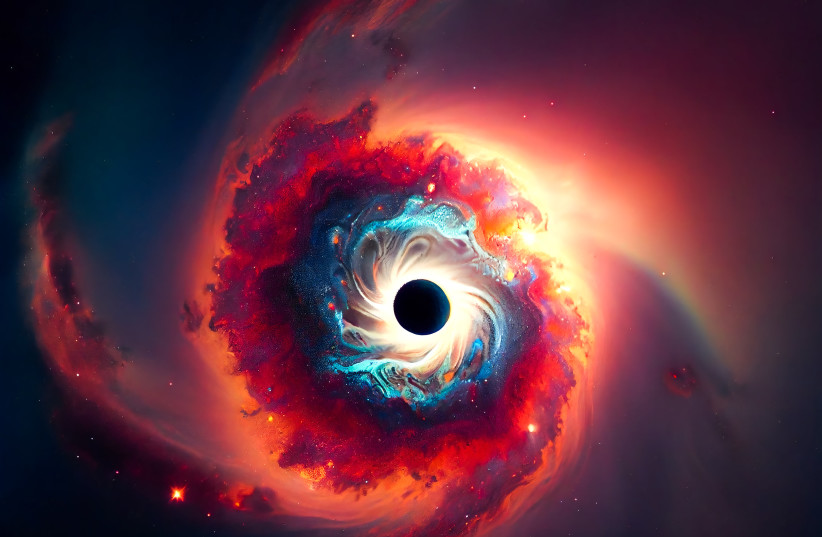  An artistic illustration of a black hole in space. (photo credit: INGIMAGE)