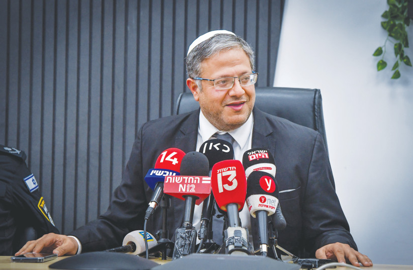  ITAMAR BEN-GVIR is a liability for Israel and a gift for international entities hell-bent on Israel’s destruction, the writer argues. (photo credit: AVSHALOM SASSONI/FLASH90)