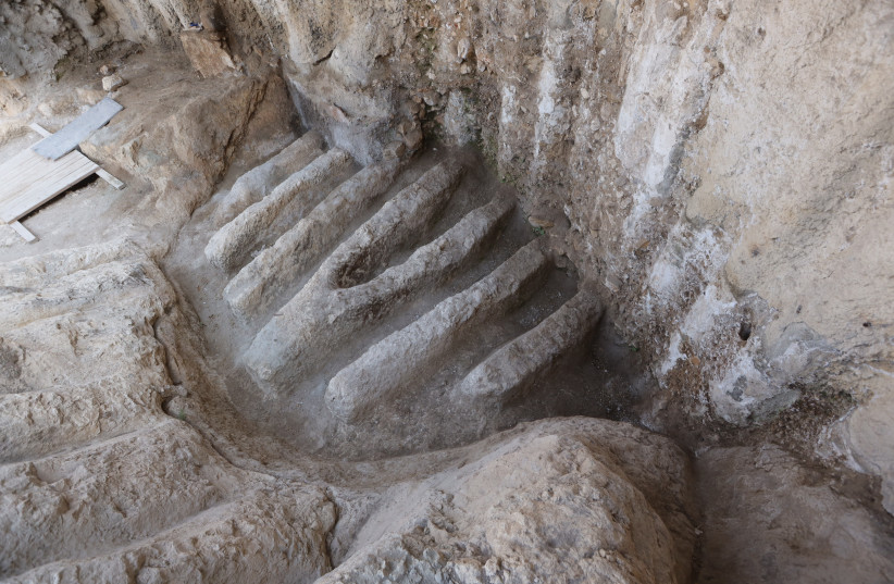  The northern channels discovered in the City of David.  (photo credit: ELIYAHU YANAI/CITY OF DAVID)