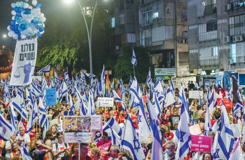  PROTESTERS DEMONSTRATE in Bnei Brak against the discrimination and exclusion of women, last week. ‘Stop wasting time on Bnei Brak,’ says the writer. ‘Look for those places where women are objectified, belittled, and betrayed.’  (photo credit: AVSHALOM SASSONI/FLASH90)