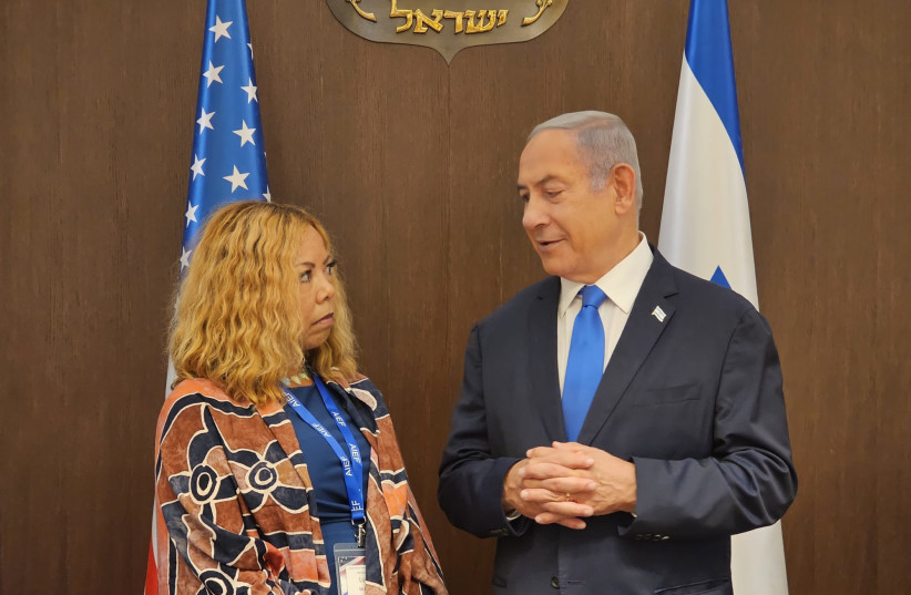 Prime Minister Benjamin Netanyahu meets with Congresswoman Lucy McBath on September 3, 2023. (photo credit: PRIME MINISTER'S OFFICE)