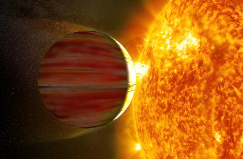  An artistic illustration of a hot Jupiter planet. (photo credit: FLICKR)
