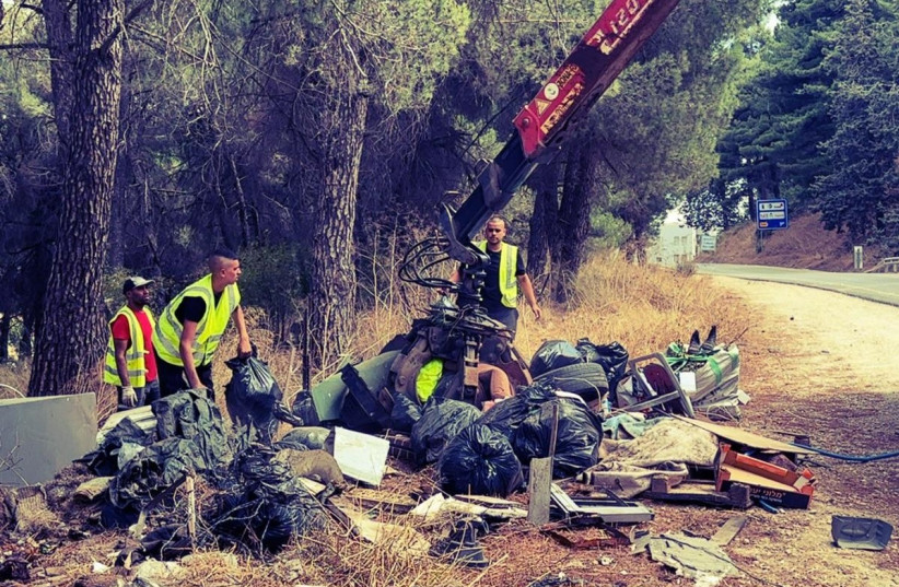 Clean up efforts of dried riverbeds in the Golan resulted in more than 100 tons of trash collection. (photo credit: OR BECKERMAN)