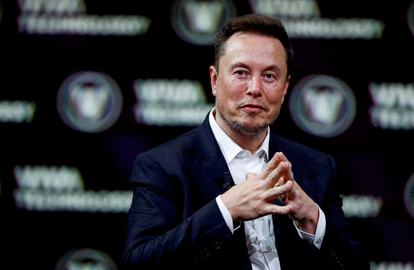  Chief Executive Officer of SpaceX and Tesla and owner of Twitter, gestures as he attends the Viva Technology conference dedicated to innovation and startups at the Porte de Versailles exhibition centre in Paris, France, June 16, 2023. (photo credit: REUTERS/GONZALO FUENTES/FILE PHOTO)