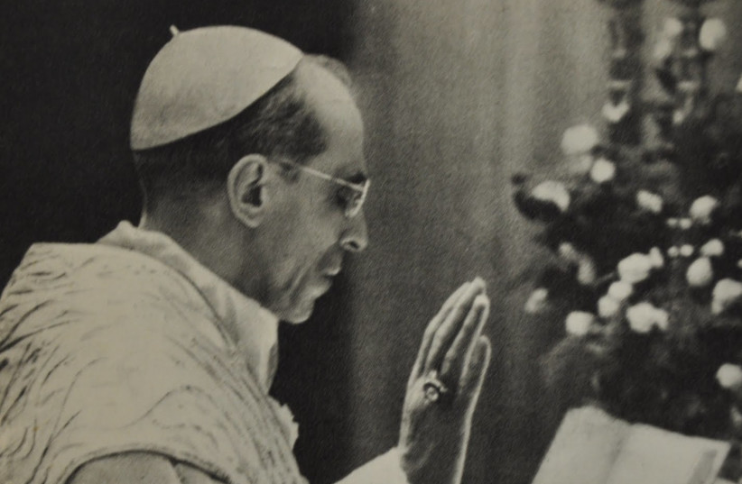  Pope Pius XII at the end of Mass. (photo credit: Wikimedia Commons)