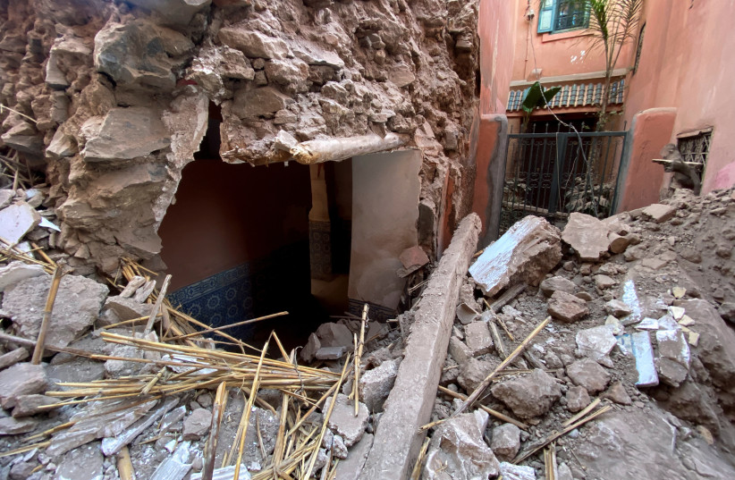  A general view of damage in the historic city of Marrakech, following a powerful earthquake in Morocco, September 9, 2023. (photo credit: REUTERS/Abdelhak Balhaki)