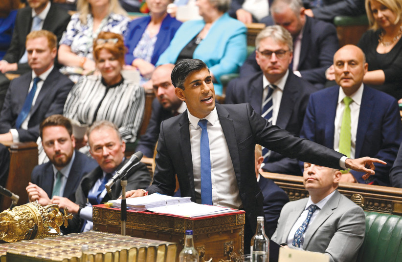  BRITISH PRIME MINISTER Rishi Sunak speaks in the House of Commons, last week. Should the current process continue in Israel, it will likely result in a system not too dissimilar from the one in the UK, the writer maintains.  (photo credit: UK Parliament/REUTERS)