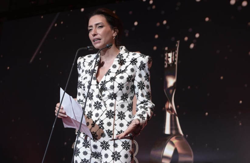  Reymonde Amsallem is seen accepting the Best Actress Ophir Award for Seven Blessings. She also won an award for co-writing the screenplay.  (photo credit: AVSHALOM SASSONI/MAARIV)