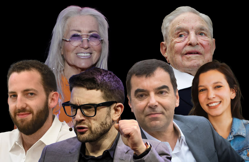  George and Alexander Soros, Miriam and Matan Adelson, and Amnon Shashua and Inbar Shashua Bar-Nir. (photo credit: GAL LAPIDOT, MARC ISRAEL SELLEM, MIRIAM ALSTER/FLASH90, REUTERS)