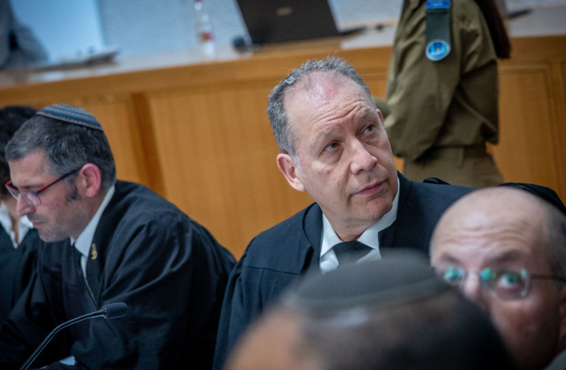  Attorney Ilan Bombach at a court hearing at the Supreme Court in Jerusalem, in petitions against the so-called "Tiberias law", on July 30, 2023 (photo credit: YONATAN SINDEL/FLASH90)