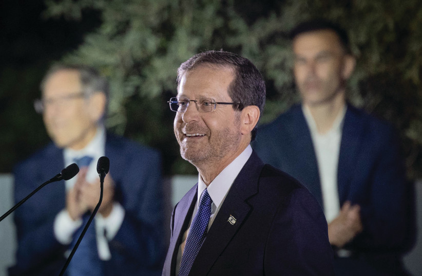  PRESIDENT ISAAC Herzog hosts the Presidential Medal of Honor Award Ceremony at the President’s Residence in Jerusalem, last week. (photo credit: Chaim Goldberg/Flash90)
