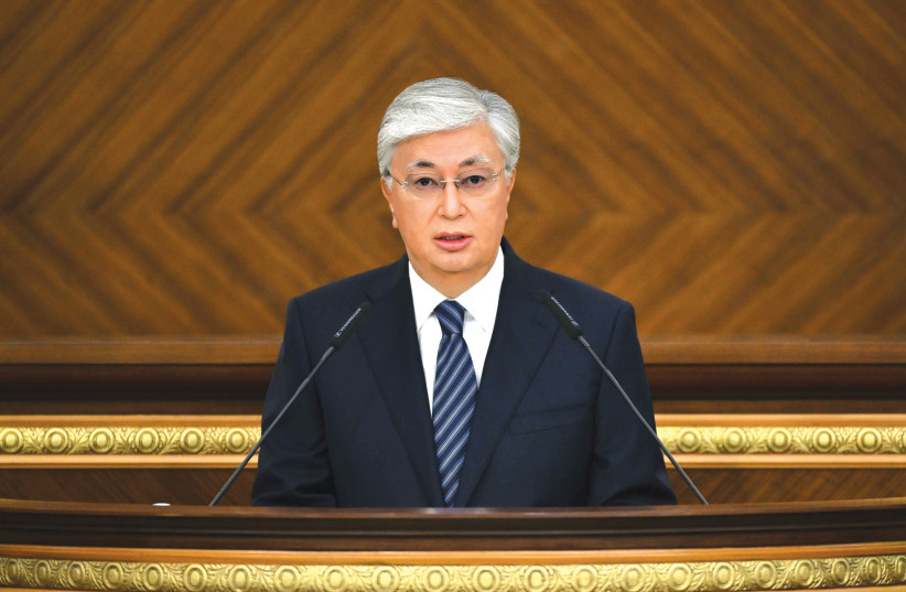  PRESIDENT KASSYM-JOMART TOKAYEV: ‘In this atmosphere of tension and increasing geopolitical turbulences, it is vitally important to develop new approaches to strengthening inter-civilizational dialogue and trust.’  (photo credit: OFFICE OF THE PRESIDENT)