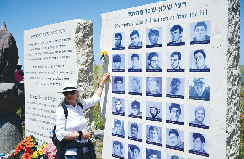  A MEMORIAL stands at Tel Saki on the Golan Heights, the scene of one of the most critical battles of the Yom Kippur War, when a small IDF force held off massive numbers of Syrian troops for three days.  (photo credit: MICHAEL GILADI/FLASH90)
