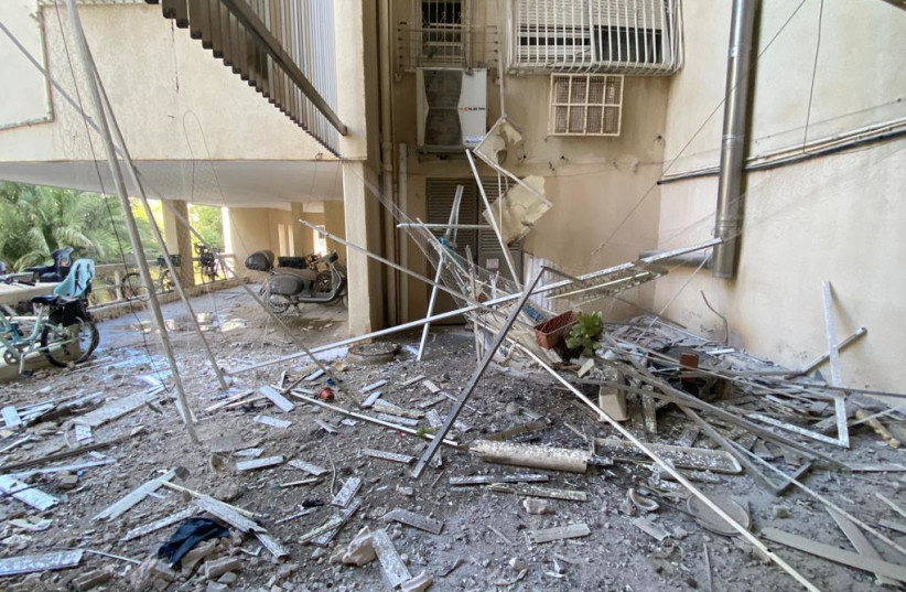  Damage caused by rocket attacks in Israel, October 7, 2023. (photo credit: AVSHALOM SASSONI/MAARIV)