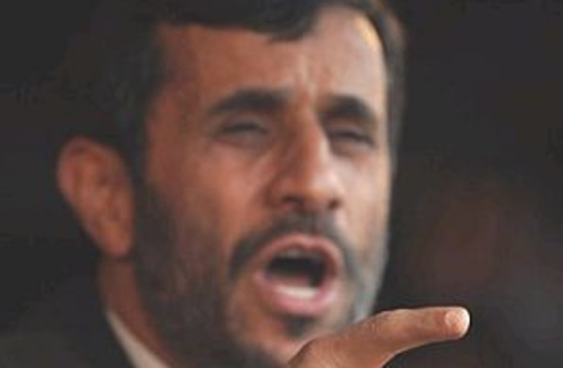 Ahmadinejad dont mess (photo credit: AP)