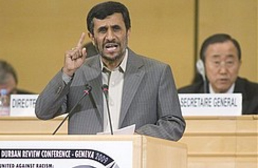Ahmadinejad UN racism conference 248.88 (photo credit: AP)