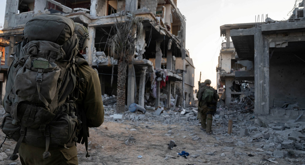 Israeli soldiers operate inside the Gaza Strip, amid the ongoing ground operation of the Israeli army against Hamas, November 11, 2023 (photo credit: IDF/Handout via REUTERS)