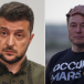 Ukrainian President Volodymyr Zelensky (left) and Elon Musk (right)