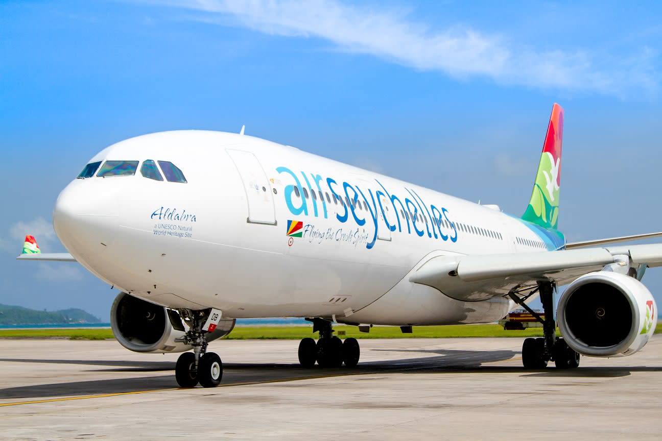 An Air Seychelles plane on the tarmac; illustrative.