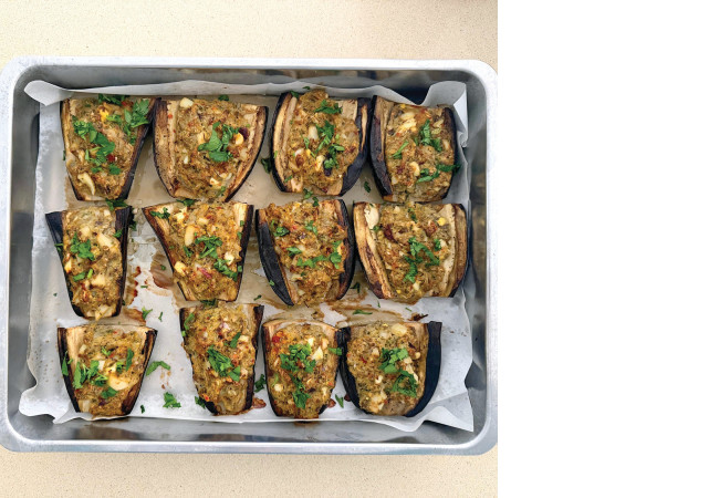 Stuffed Eggplant “Mahmar”.