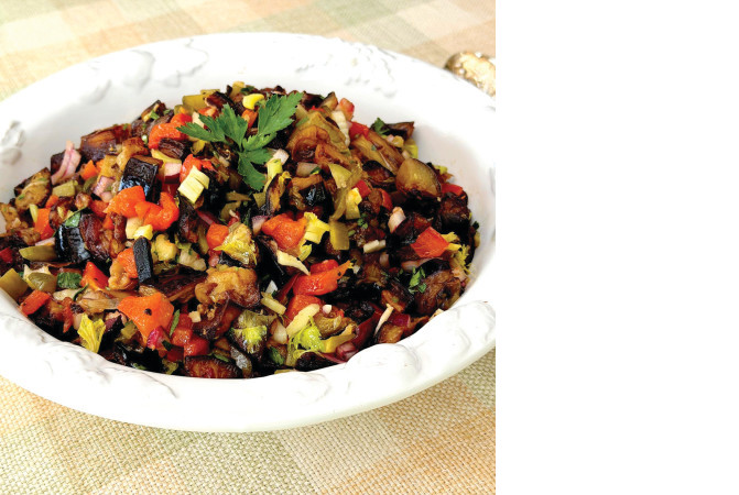 Roasted Eggplant and Pepper Salad.