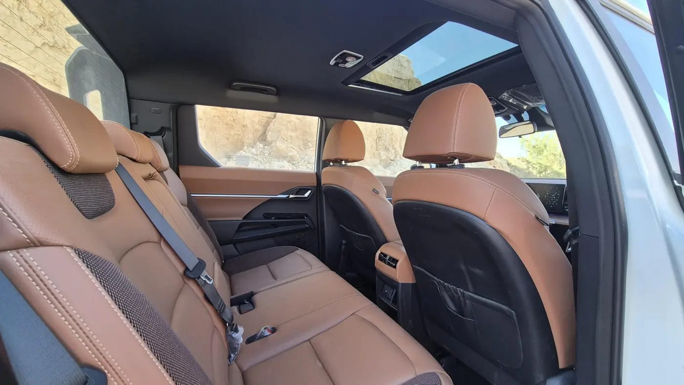 The rear seat is comfortable for two passengers, while a third will be somewhat cramped. The seatback angle can be adjusted.