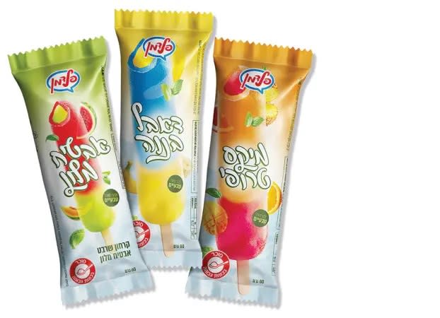 Feldman's series of sherbet popsicles. Price: NIS 4–5