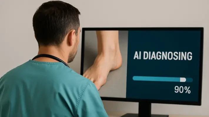 Illustration: A doctor using AI