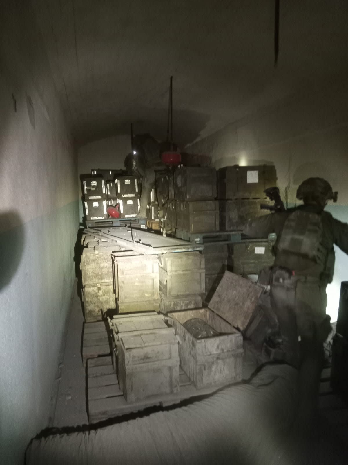 IDF soldiers uncover a large stockpile of Hezbollah terror weapons in a tunnel near Majdal Zoun, southern Lebanon, published June 21, 2026.