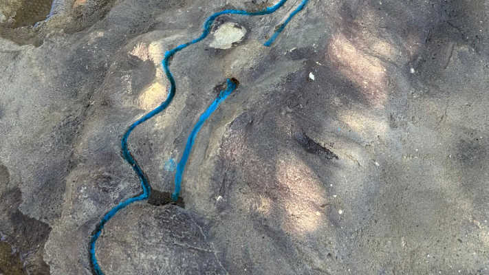 The route of the water carried by the Biyar Aqueduct.