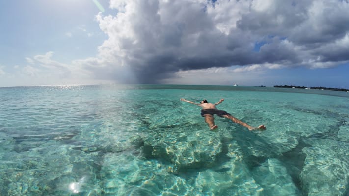 The ocean waters are Daniel's natural shower during the voyage. (credit: Daniel Pinsky)